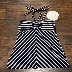 Loft blue & white halter top